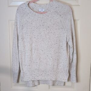 Old Navy Women's Cream Speckled Sweater, Size Small